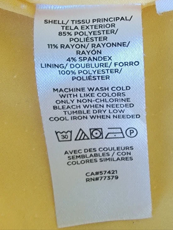 Ann Taylor Yellow 3/4 Sleeve Blazer Jacket Sz: 00P - Picture 7 of 16